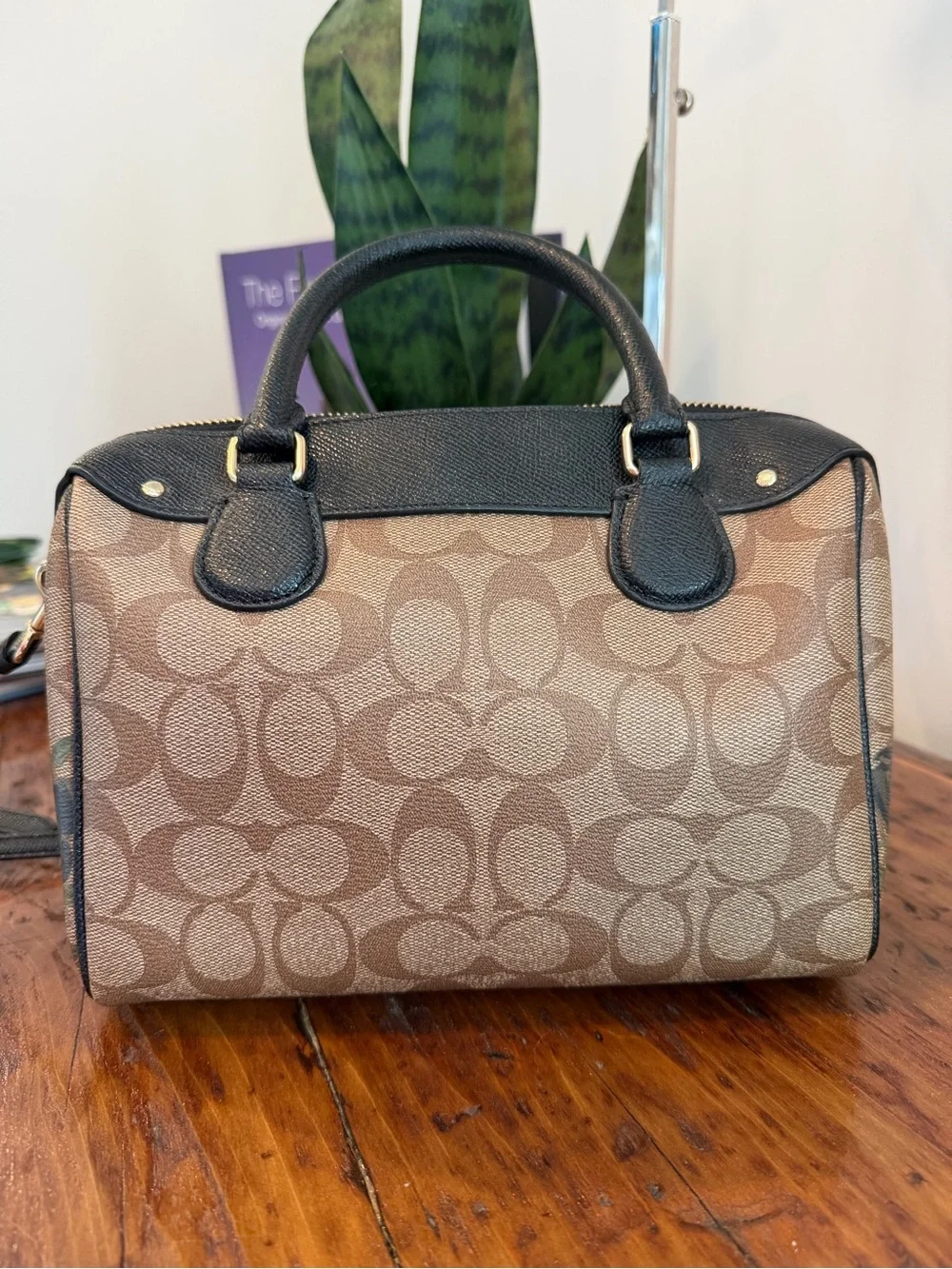Coach Mini Bennett Satchel in Camo Rose Signature Crossgrain Leather